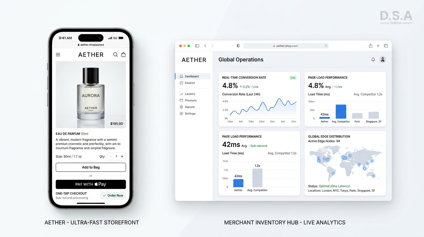 Headless eCommerce storefront and live inventory telemetry UI